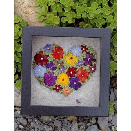 BRODERIE AU RUBAN COEURS ET JARDINS
