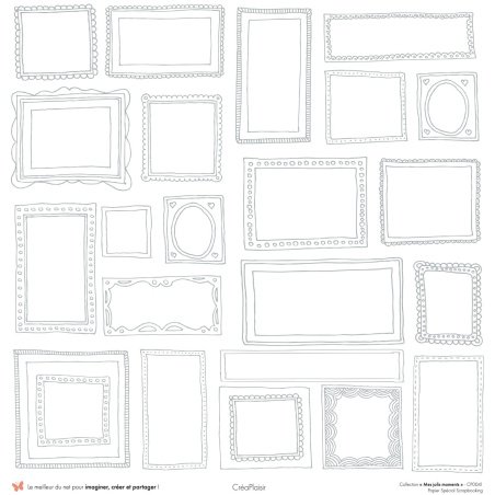 Set papiers Mes jolis moments - 6 papiers 30,5x31,5 cm + 6 papiers 12x30,5cm