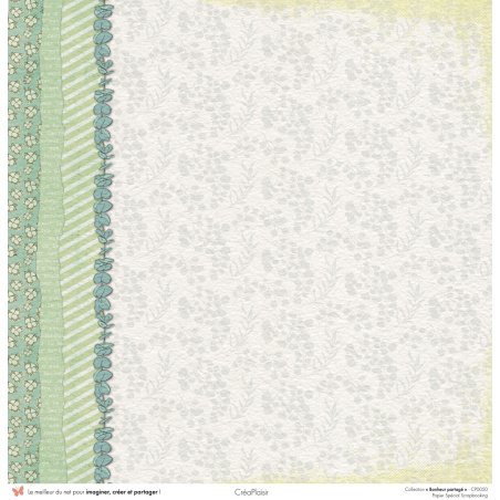 Set papiers Bonheur Partagé - 6 papiers 30,5x31,5 cm + 6 papiers 12x30,5cm