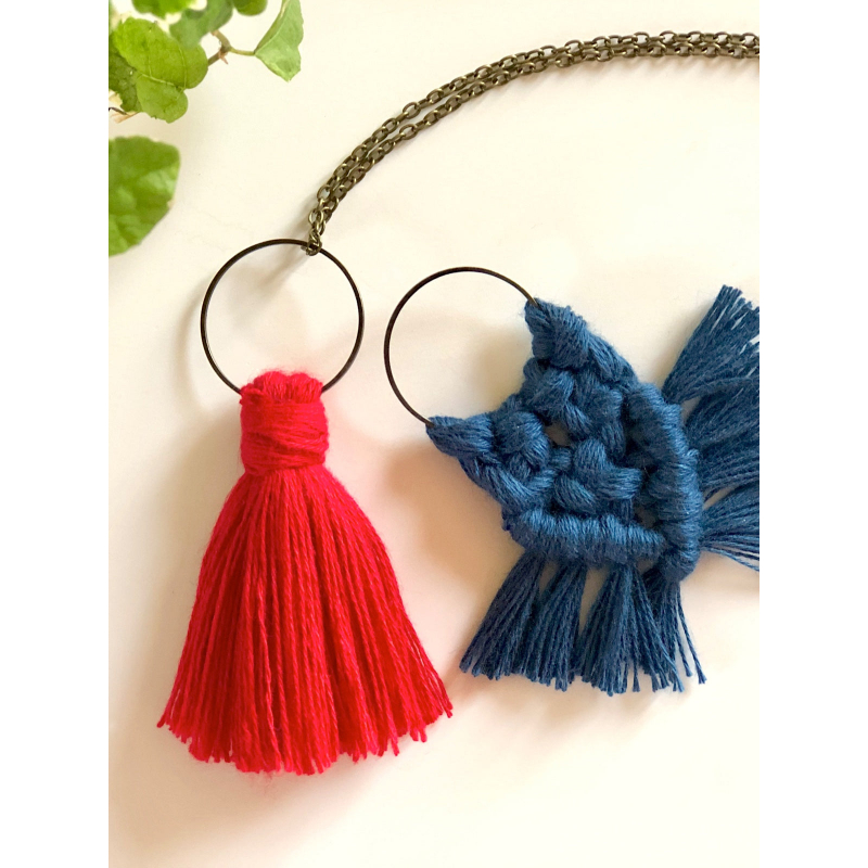 Kit Macramé Pendentifs - Noeuds & Pompon