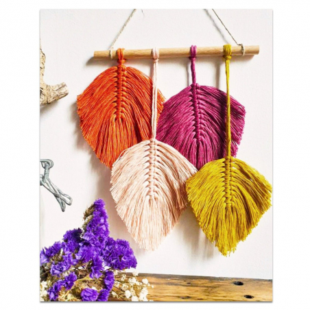 Kit Macramé Mini-Suspension - 4 Plumes