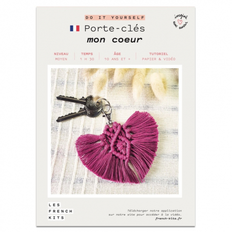 Kit Macramé Porte clés - Cœur