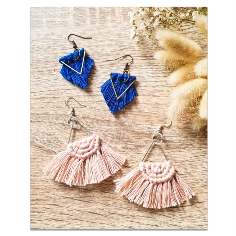 Kit Macramé Boucles d'oreilles - Franges