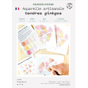 Kit Aquarelle Artisanale "Tendres Ginkgos"